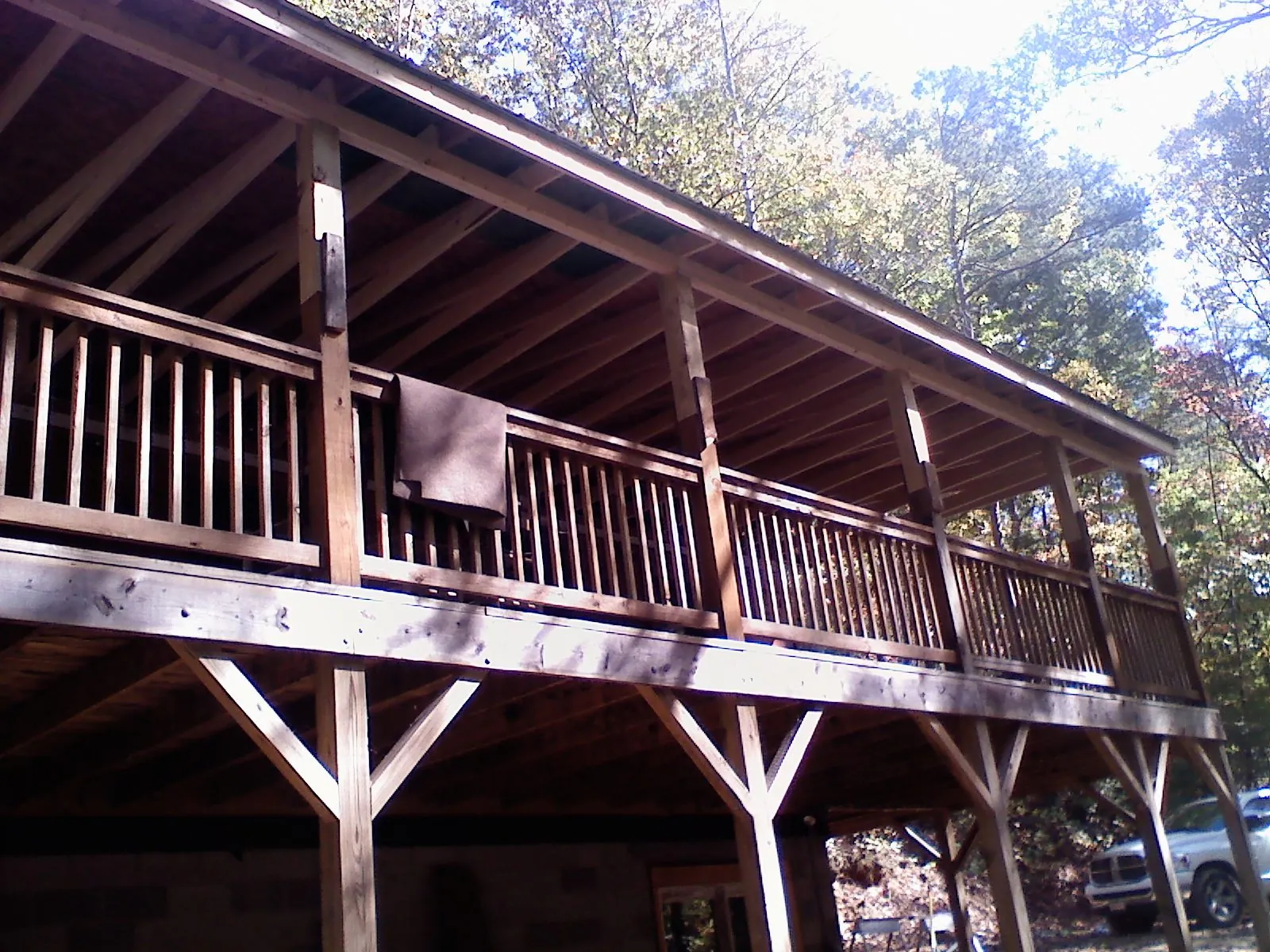 Timber framing under a new elevated porch and deck — Roof Leak Repair in Langley by Roofing Brothers